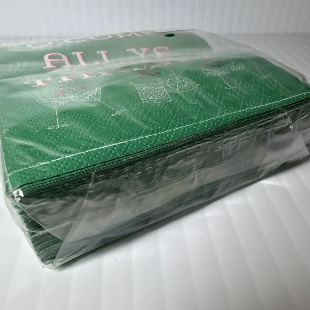 Colorfics Green Cocktail Napkins 50-Pack 